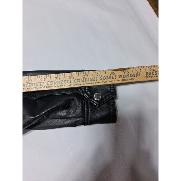 Vintage Y2K J2 By Jou Jou Women’s XL Black Faux Leather Cropped Bomber Jacket - Picture 10 of 11